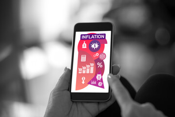 Inflation concept on a smartphone