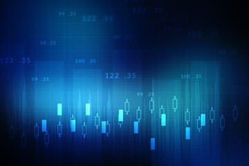 2d rendering Stock market online business concept. business Graph 