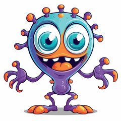 friendly alien with big eyes and tentacles for arms