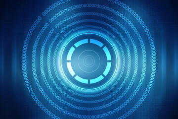 2d illustration Abstract futuristic electronic circuit technology background