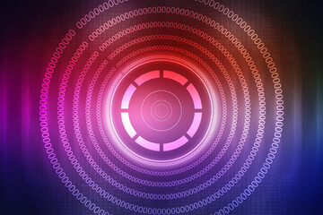 2d illustration Abstract futuristic electronic circuit technology background