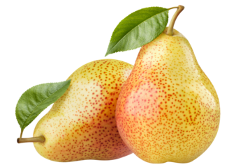 Ripe tasty pears cut out