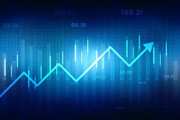 2d rendering Stock market online business concept. business Graph 