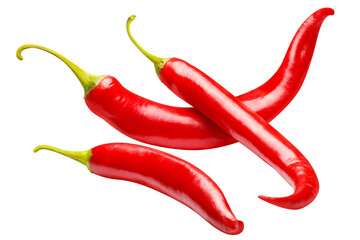 Delicious red chili peppers cut out