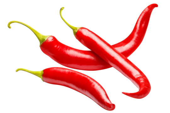 Delicious red chili peppers cut out