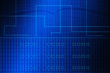 2d illustration Abstract futuristic electronic circuit technology background