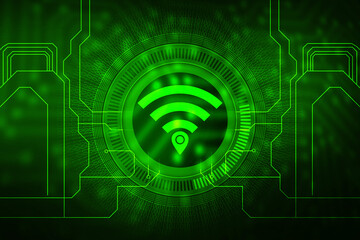 2d illustration WiFi symbol sign

