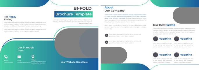 corporate and creative business bifold brochure template design