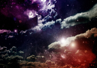 Obraz premium galaxy in a free space. 3D rendering