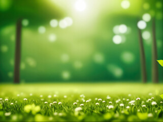 Obraz premium Green blurred background and sunlight