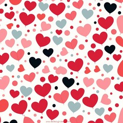clip art pattern of hearts cute background, for valentine's day. generative ai