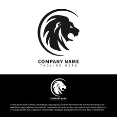 Lion logo design with circle
