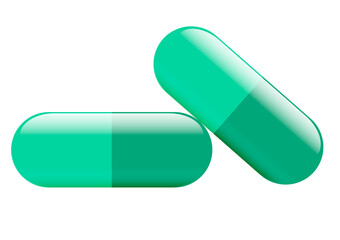 Medical green capsule illustration transparency
