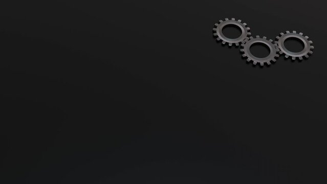 Zahnrad, drei, Drehung, Teamarbeit, Mechanismus, Weiterleiten, Delegieren, Fortschritt, Entwicklung, 3D, Arbeit, Motorik, grau, silber, schwarz, Stahl, Eisen, Aluminium