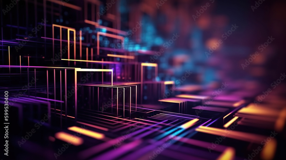 Poster modern digital abstract 3d background. can be used in the description of network abilities, technolo