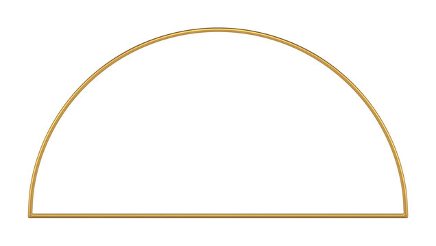 3d frame golden curved arch foundation decor element minimalist rendering realistic
