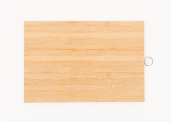 top-view, wooden  Cutting board on white, isolated