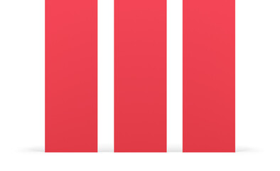 3d red rectangle pillar geometric wall background decor design element