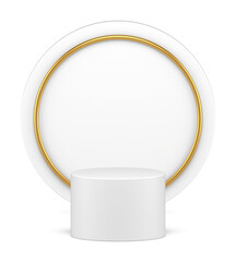 3d luxury white podium pedestal mock up for cosmetic product show wall background