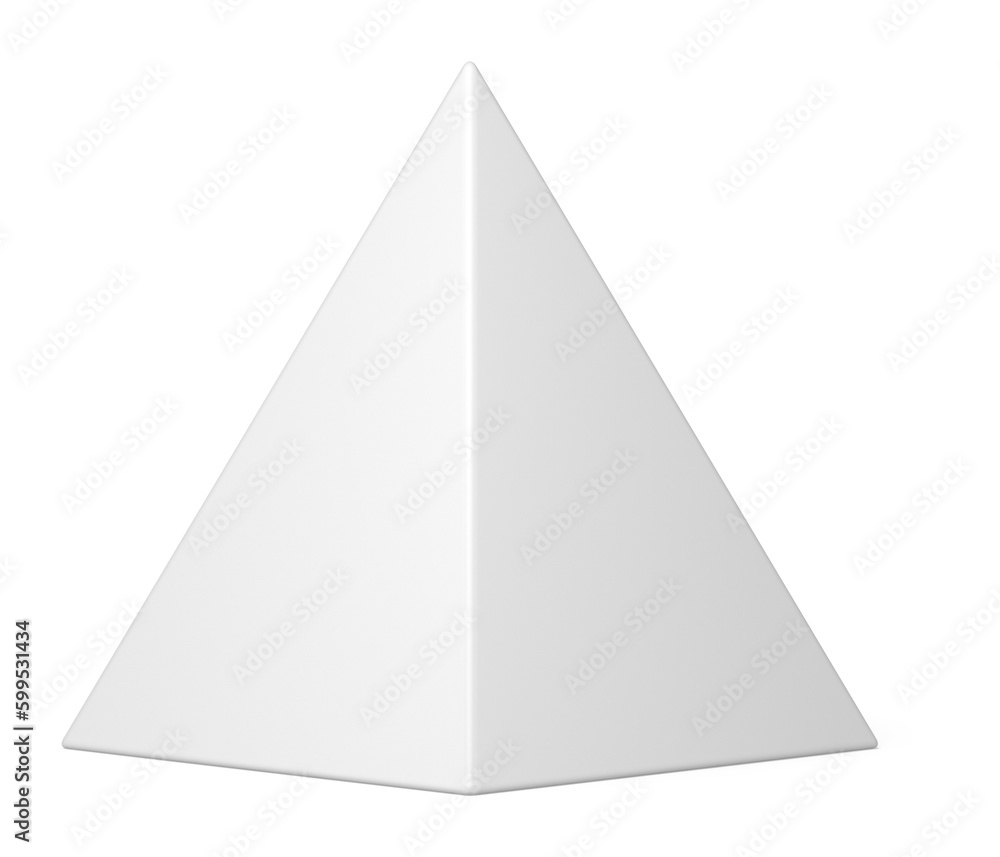 Fototapete realistic white 3d pyramid triangular geometric modern form decorative element