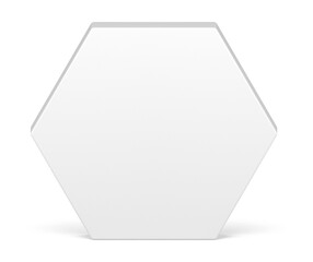 3d white hexagonal wall geometric background decor element six corner - obrazy, fototapety, plakaty