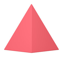 Fototapeta premium Realistic pink 3d pyramid triangular geometric modern form decorative element