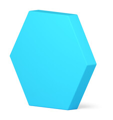 3d blue hexagonal wall geometric background decor element six corner