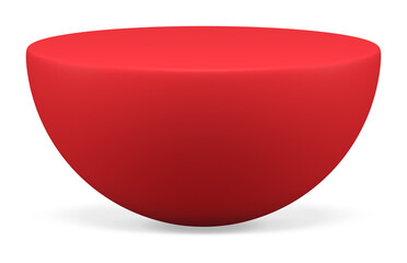 3d red hemisphere podium modern elegant geometric shape decor element