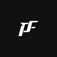 Vector initial pf logo design vector