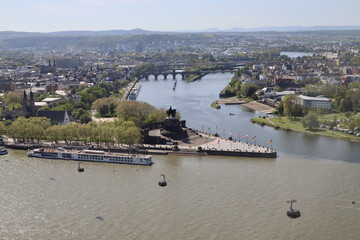 river Mosel joining into river Rhine