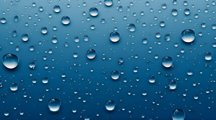 Blue Water Drops - A Refreshing Macro Image. created with Generative AI