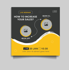 modern webinar design template for live meting and  business conference