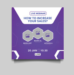 modern webinar design template for live class meting and  business conference