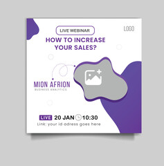 modern webinar design template for live class meting and  business conference