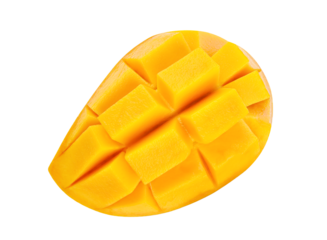 Slices of mango isolated on transparent background. PNG
