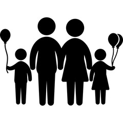 Family with balloons Icon