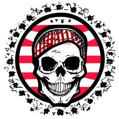 ai-generated illustration of a skull with an American theme