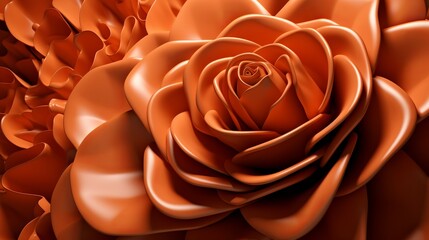 Orange rose background in abstract style on background. Abstract art background. Holiday card design. Design element. Nature wall.