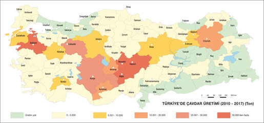 Rye Production Map in Turkiye, Geography Lesson, Agriculture in Turkiye