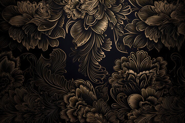 Naklejka na ściany i meble luxury floral illustration design. wallpaper background. generative ai