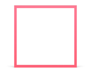 3d pink squared frame luxury angular border fashion decor element