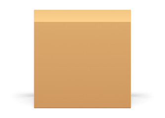 3d beige cube podium squared box exhibition stage platform for product performance realistic