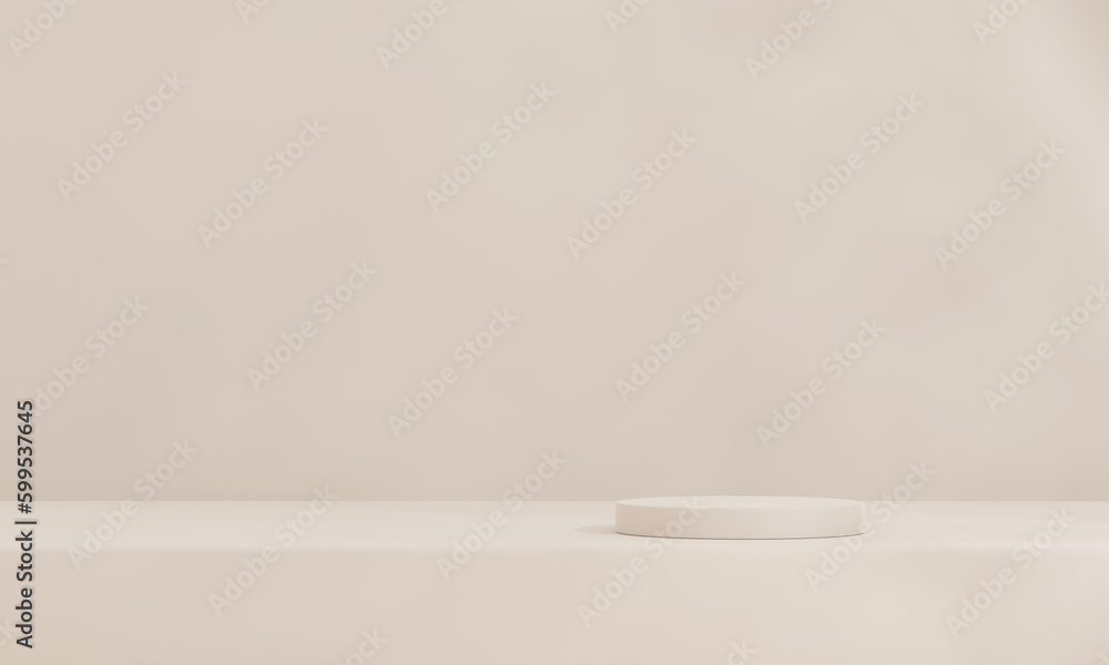 Aufkleber 3d rendering product display podium stand on brown background. mock up for the presentation. cylinde