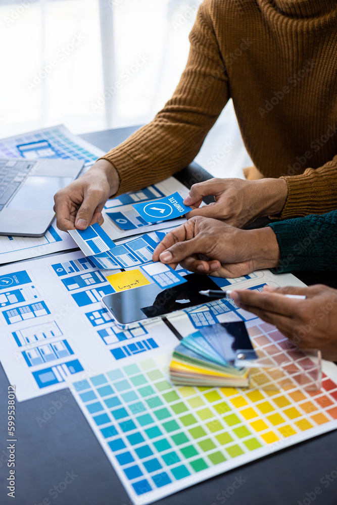 Aufkleber brainstorming app ideas, creative web design planning and development templates for mobile projects 