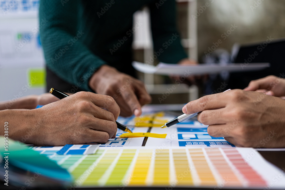 Poster brainstorming app ideas, creative web design planning and development templates for mobile projects 