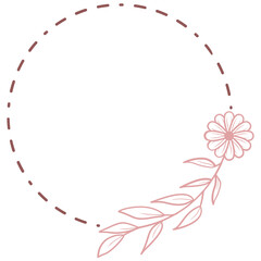 Fototapeta premium Doodle Floral Circle Frame Border