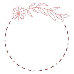 Fototapeta premium Doodle Floral Circle Frame Border