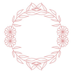 Doodle Floral Circle Frame Border