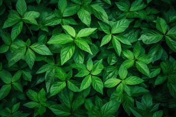 Background of green leaves