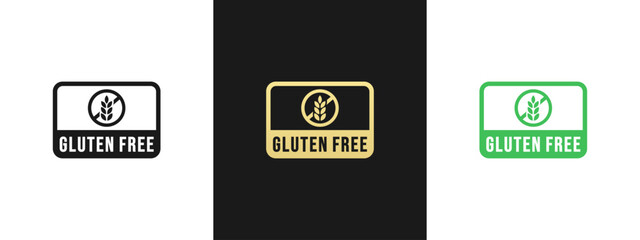 Gluten free label or gluten free symbol vector isolated in flat style. Gluten free label vector for product packaging design element. Simple gluten free symbol for packaging design element.